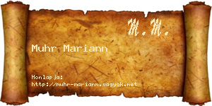 Muhr Mariann névjegykártya